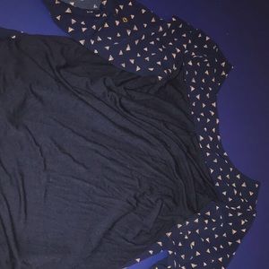 Navy blue triangle top mid sleeve